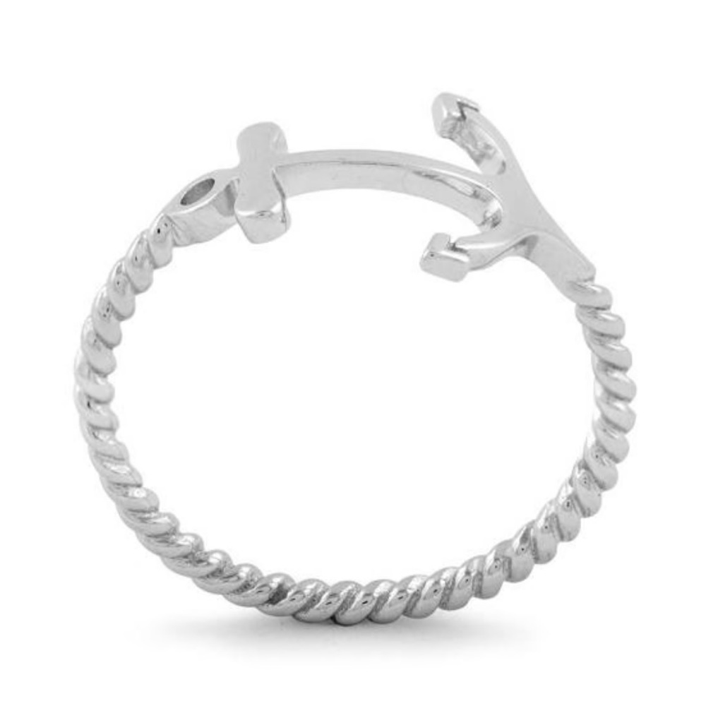 925 Sterling Silver Anchor Ring NWT - Picture 3 of 4